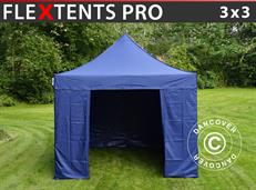 Event tent FleXtents PRO 3x3 m Dark blue, incl. 4 sidewalls