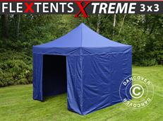 Event tent FleXtents Xtreme 50 3x3 m Dark blue, incl. 4 sidewalls