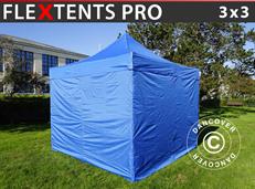 Event tent FleXtents PRO 3x3 m Blue, incl. 4 sidewalls