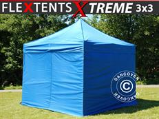Event tent FleXtents Xtreme 50 3x3 m Blue, incl. 4 sidewalls