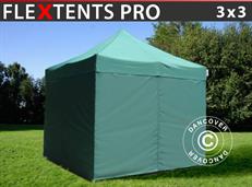 Event tent FleXtents PRO 3x3 m Green, incl. 4 sidewalls