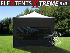 Event tent FleXtents Xtreme 50 3x3 m Black, incl. 4 sidewalls