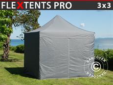Event tent FleXtents PRO 3x3 m Grey, incl. 4 sidewalls