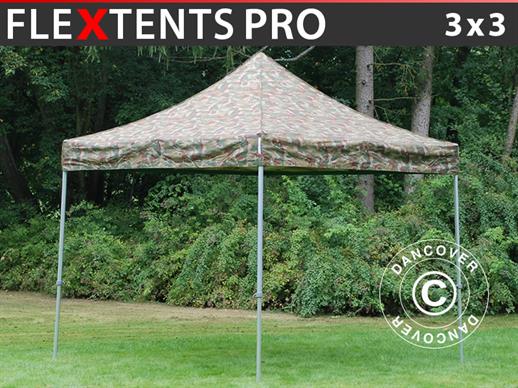 Vouwtent/Easy up tent FleXtents PRO 3x3m Camouflage/Militair