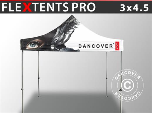 Vouwtent/Easy up tent FleXtents PRO met grote digitale afdruk, 3x4,5m