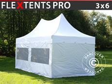 Event tent FleXtents PRO Peak Pagoda 3x6 m White, Incl. 6 sidewalls
