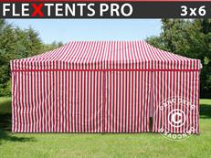 Event tent FleXtents PRO 3x6 m striped, incl. 6 sidewalls