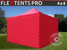Event tent FleXtents PRO 4x4 m Red, incl. 4 sidewalls