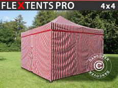 Event tent FleXtents PRO 4x4 m Striped, incl. 4 sidewalls