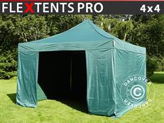 Event tent FleXtents PRO 4x4 m Green, incl. 4 sidewalls