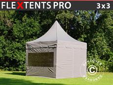 Event tent FleXtents PRO Peak Pagoda 3x3 m Latte, incl. 4 sidewalls