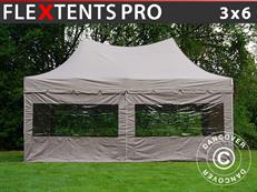 Event tent FleXtents PRO Peak Pagoda 3x6 m Latte, incl. 6 sidewalls