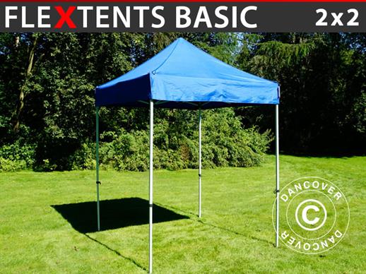 Vouwtent/Easy up tent FleXtents Basic, 2x2m Blauw