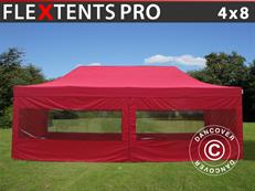 Event tent FleXtents PRO 4x8 m Red, incl. 6 sidewalls