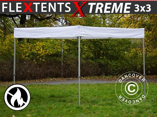 Pop up gazebo FleXtents® Xtreme 50 Exhibition 3x3 m, White, Flame Retardant