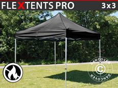 Event tent FleXtents PRO 3x3 m Black, Flame retardant