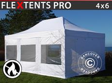 Event tent FleXtents PRO 4x6 m White, Flame retardant, incl. 8 sidewalls