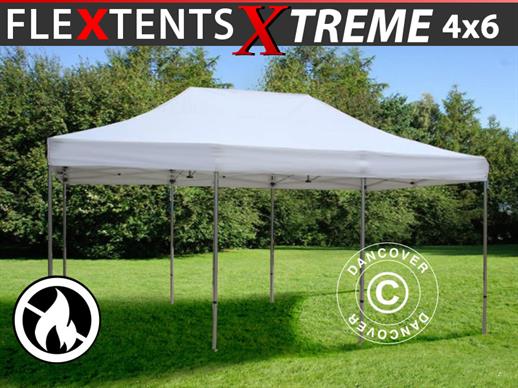Vouwtent/Easy up tent FleXtents Xtreme 50 4x6m Wit, Vlamvertragende