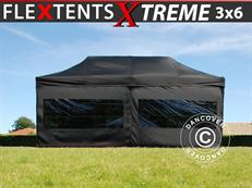 Event tent FleXtents Xtreme 60 3x6 m Black, incl. 6 sidewalls