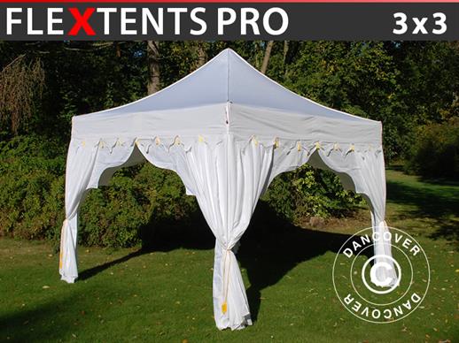 Vouwtent/Easy up tent FleXtents PRO "Raj" 3x3m Wit/Goud