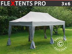 Event tent FleXtents PRO 3x6 m Latte, incl. 6 decorative curtains
