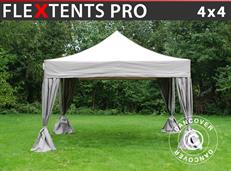 Event tent FleXtents PRO 4x4 m Latte, incl. 4 decorative curtains