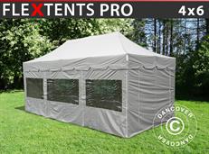 Event tent FleXtents PRO "Peaked" 4x6 m Latte, incl. 8 sidewalls