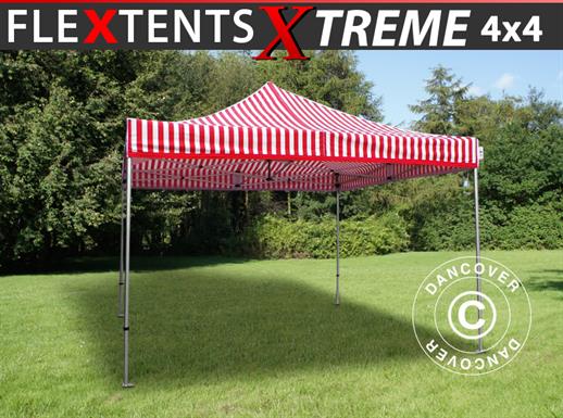 Vouwtent/Easy up tent FleXtents Xtreme 50 4x4m Gestreept