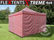 Event tent FleXtents Xtreme 50 4x4 m Striped incl. 4 sidewalls
