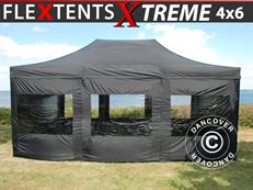 Event tent FleXtents Xtreme 50 4x6 m Black, incl. 8 sidewalls