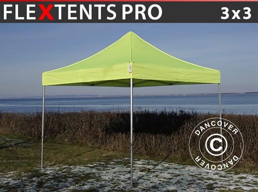Vouwtent/Easy up tent FleXtents PRO 3x3m Neon geel/groen