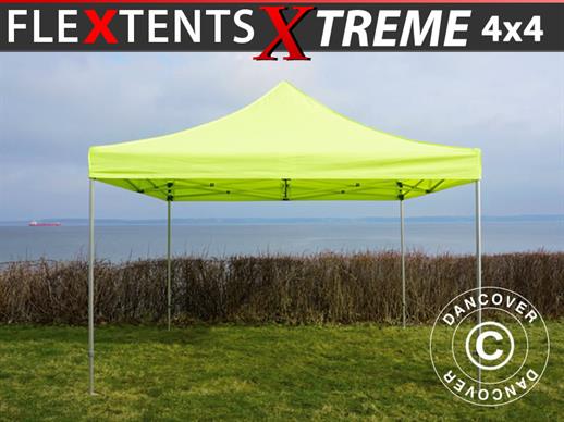Gazebo pieghevole FleXtents Xtreme 50 4x4m Giallo Fluo/Verde