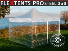 Event tent FleXtents PRO Steel 3x3 m Clear, incl. 4 sidewalls
