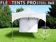 Event tent FleXtents PRO Steel "Arched" 3x3 m White, incl. 4 sidewalls