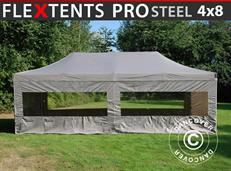 Event tent FleXtents PRO Steel 4x8 m Latte, incl. 6 sidewalls