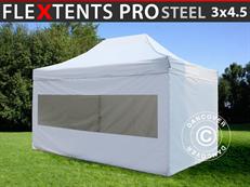 Event tent FleXtents PRO Steel 3x4.5 m, White, incl. 4 sidewalls