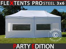 Event tent FleXtents PRO Steel 3x6 m White, incl. 6 sidewalls