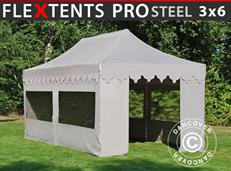 Event tent FleXtents PRO Steel "Morocco" 3x6 m Latte, incl. 6 sidewalls