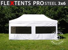 Event tent FleXtents PRO Steel 3x6 m White, incl. 6 sidewalls