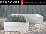 Raised garden bed, L-shaped, 1.5x1.5x0.3 m, Silver
