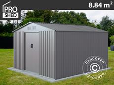 Metalen tuinhuis 2,77x3,19x1,92m, 8,84m², ProShed®, Aluminium Grijs