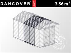 Espansione in Policarbonato Casetta da giardino SkyLight, Palram/Canopia, 2,37x1,5x2,34m, Grigio SOLO 2 PZ. DISPONIBILE