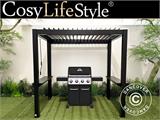 Pergola San Juan voor barbecue, 2,5x1,5x2,3m, Zwart