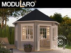 Træpavillon Lorraine, ottekantet 3,47x3,47x3,45m, 44mm, Lysegrå