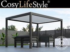 Bioklimatologisch pergola paviljoen Génova, 4x3m, Antraciet/Wit