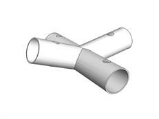 4-weg verbindingsstuk, Ø42mm, 140° 