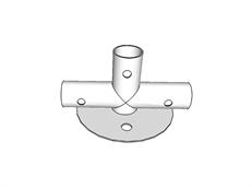 3-weg grondframe verbindingsstuk, Ø42mm, 250x80mm