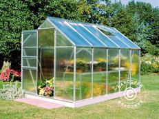 Drivhus polycarbonat Halls Popular 6,2m², 1,93x3,19x1,95m, Aluminium