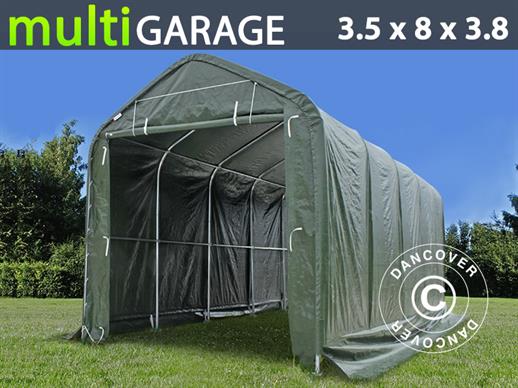 Tente de Stockage multiGarage 3,5x8x3x3,8m, Vert RESTE SEULEMENT 1 PC