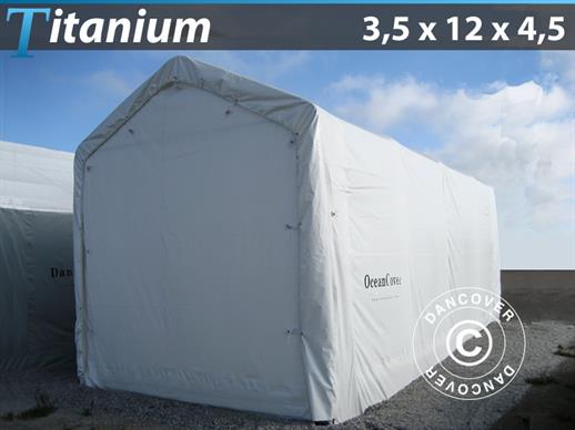 Tente de stockage pour bateau Titanium 3,5x12x3,5x4,5m, Blanc